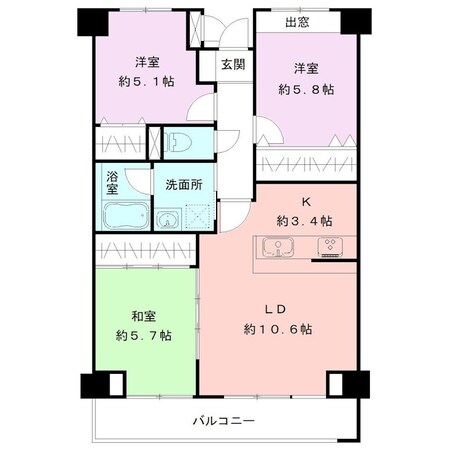 パークヒルズ女池上山の物件間取画像